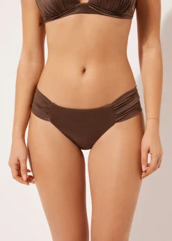 Brazyliany z marszczeniem dół od kostiumu Shiny Satin