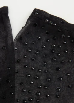 Cienkie krótkie skarpety z kryształkami