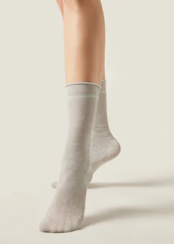 Kryjące skarpety brokatowe