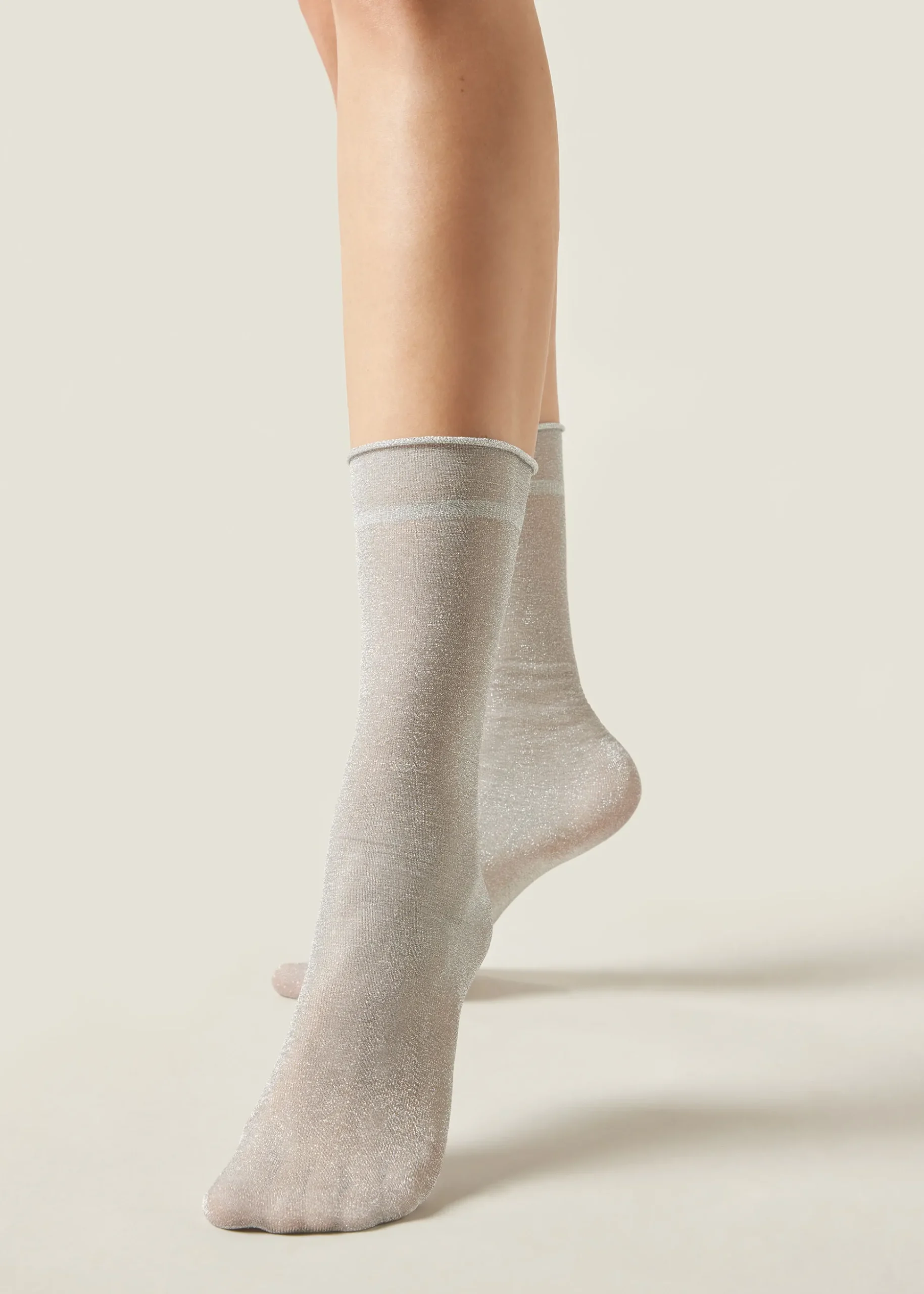 Kryjące skarpety brokatowe