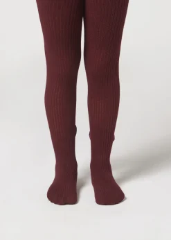 Prążkowane rajstopy bawełniane z kokardami dziewczęce