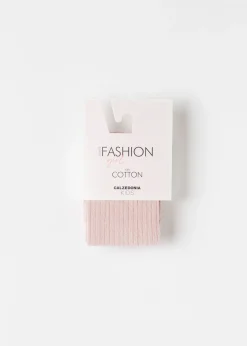 Prążkowane rajstopy bawełniane dziewczęce