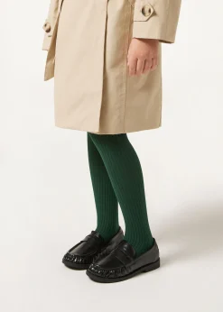 Prążkowane rajstopy bawełniane dziewczęce