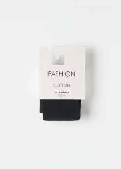 Prążkowane rajstopy bawełniane dziewczęce