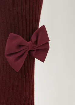 Prążkowane rajstopy bawełniane z kokardami dziewczęce