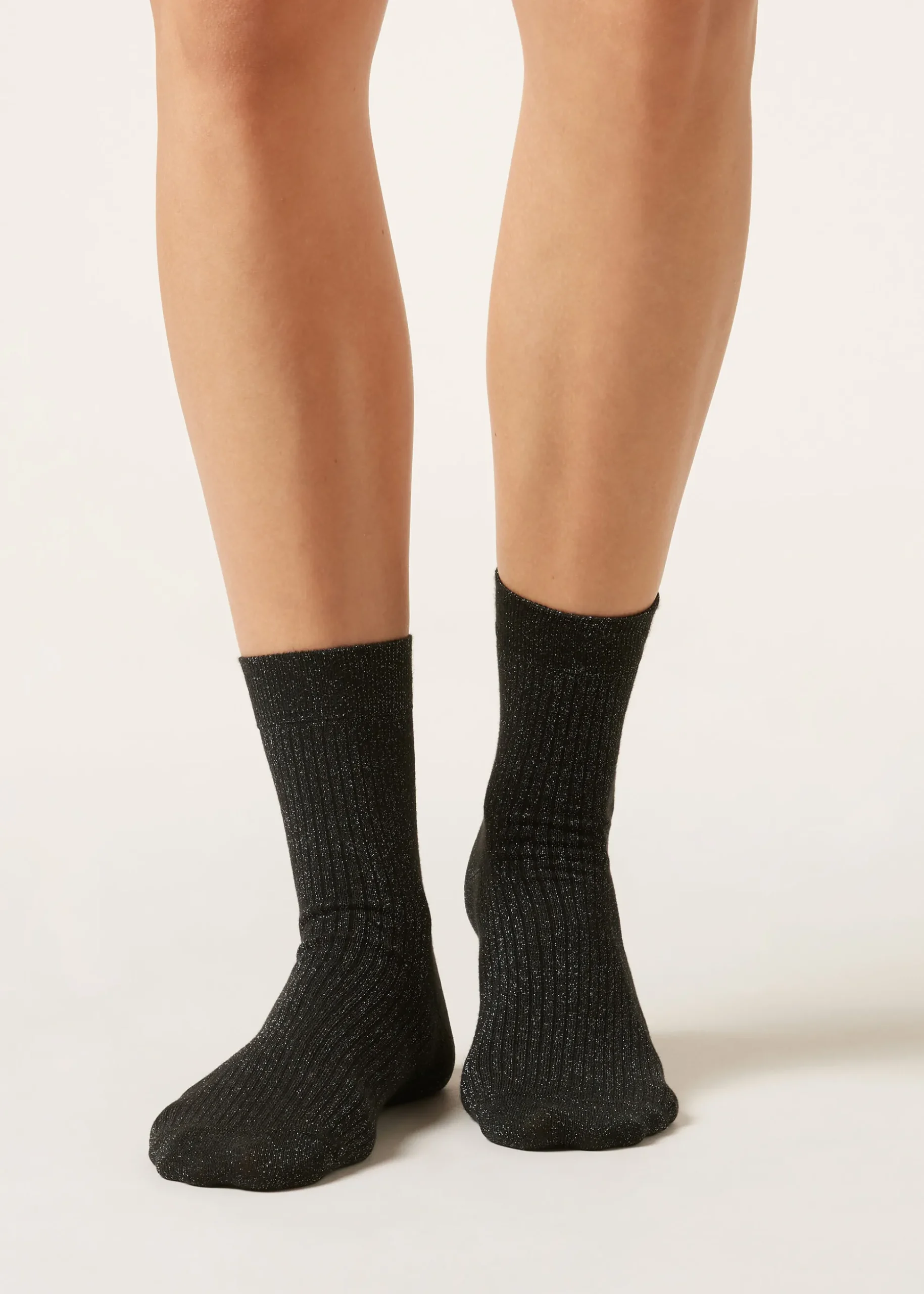 Skarpety prążkowane brokatowe