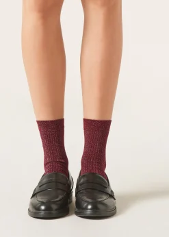 Skarpety prążkowane brokatowe